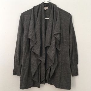 Halogen grey ruffle sweater. Petite XS